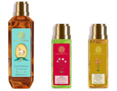 Forest Essentials Baby Hair & Body Wash Dasapushpadi 200ml&Forest Essentials Travel Size Delicate Facial Cleanser 50ml&Forest Essentials Travel Size Hair Cleanser 50ml