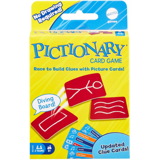 Games PICTIONARY Card Refresh, Multicolor & Mattel Uno Playing Card Game & Mattel Uno Flip Side