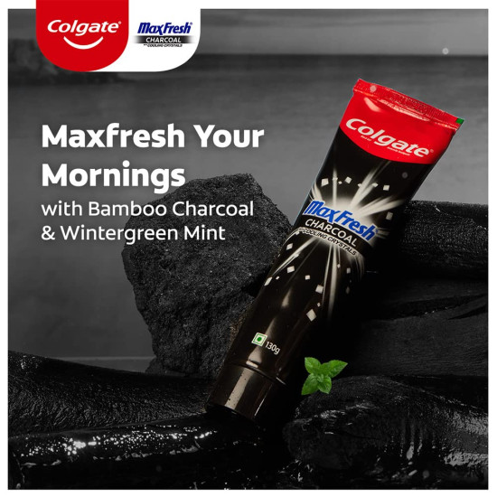 Colgate MaxFresh Toothpaste, Black Gel Paste with Charcoal for Super Fresh Breath, 260gm