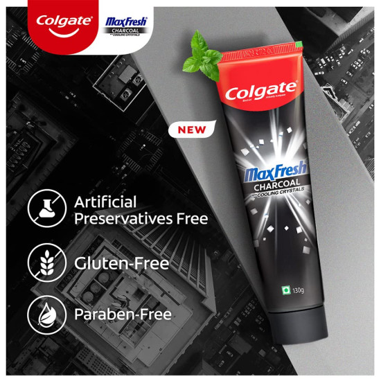 Colgate MaxFresh Toothpaste, Black Gel Paste with Charcoal for Super Fresh Breath, 260gm