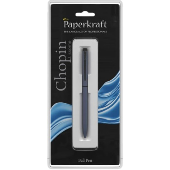 Paperkraft Chopin Lissome - Blue Ball Pen(Pack of 1)|Elegant & Classic Matte Black Finish|Premium Gifting Products|All Metal body|Ideal for Professionals|Official meeting essentials (04030333)