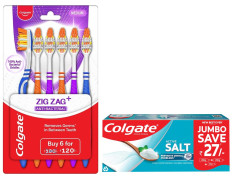 Colgate Active Salt Toothpaste & ZigZag Manual Toothbrush Pack - Germ Fighting & Deep Cleaning