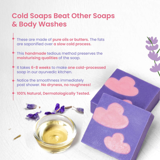 Nat Habit Moisturising Soap, Cold Processed Himalayan Lavender For Gentle, Non-Drying & Soft Skin, Pack of 2 X 125g