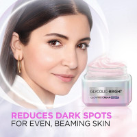 L'Oreal Paris Glycolic Bright Skin Brightening Serum, 15ml 1% Glycolic Acid For Dark Spots, Pigmentation & Uneven Skin Tone + Glycolic Bright Glowing Night Cream, 15ml, Regime (Pack Of 2)