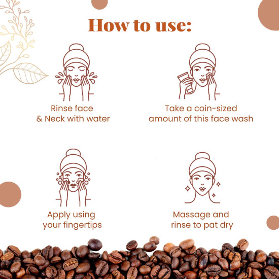 NutriGlow NATURAL'S Coffee Face Cleanser with Yogurt & Honey for Blackhead Removal Face Wash (100 g)