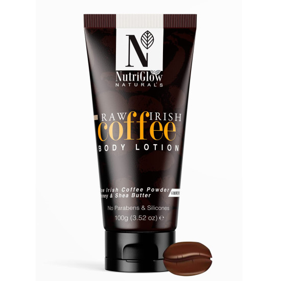 NutriGlow NATURAL'S Raw Irish Coffee Body Lotion to Treat Dull Skin, Lightweight (100 g)