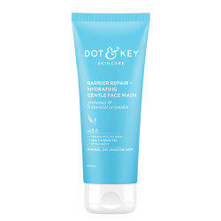 DOT & KEY Barrier Repair + Hydrating Gentle Face Wash With Probiotic|Ceremide Face Wash|Face Wash For Dry Skin,Normal Skin&Sensitive Skin|Gently Cleanses Skin From Dirt&Oil For Unisex,100Ml