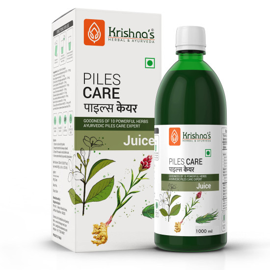 KRISHNA'S HERBAL & AYURVEDA Piles Care Juice - 1000 Ml, Ayurvedic Piles Care Expert, Goodness Of Chitrak Mool, Bachh, Kutaj, Bilav & 6 Other Herbs KRISHNA'S HERBAL & AYURVEDA Piles Care Juice - 1000 Ml, Ayurvedic Piles Care Expert, Goodness Of Chitrak Mool, Bachh, Kutaj, Bilav & 6 Other Herbs