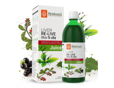 KRISHNA'S HERBAL & AYURVEDA Liver Re-Live Juice 1000 ml | Healthy Liver | Strengthens the digestive system | Goodness of 11 powerful herbs like Makoy, Harshringar, Daru Haridra | Sugar free Juice