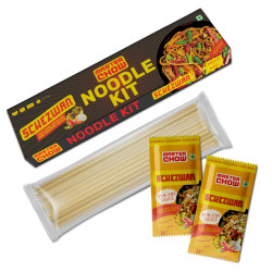 MasterChow Schezwan Noodle Kit | All-in-One Meal Kit - Chilli Garlic Stir Fry Sauce with Hakka Noodles | Ready to Cook Easy Meals | Street Style Chowmein | All-Natural Ingredients | 10 Mins Noodles