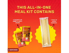 MasterChow Sweet & Spicy Noodle Kit | All-in-One Meal Kit - Stir Fry Sauce with Hakka Noodles | Ready To Cook Easy Meals | All-Natural Ingredients | 10 Mins Noodles
