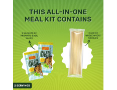 MasterChow Low Cal Holy Basil Noodle Kit | All-in-One Meal Kit - Basil Sauce with Whole Wheat Noodles | Ready to Cook Noodle Kit | Healthy Easy Meals | All-Natural Ingredients | 10 Mins Noodles