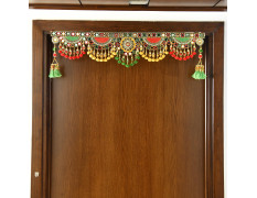 CraftVatika Toran Toranam Hanging Bandarwal for Main Entrance Door Pooja Room Wall Home Decoration Handmade Latest Vintage Traditional Multi Zula Pearl Beads (36.6 Inch Length)