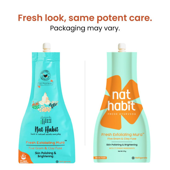 Nat Habit Face Scrub, Five Gram & Clay Fuse Exfoliating Mura For Deep Cleansing, Skin Polishing & Brightening, Provide Clean, Clear & Soft Skin (Pack of 2 x 25 gm) Nat Habit Face Scrub, Five Gram & Clay Fuse Exfoliating Mura For Deep Cleansing, Skin Polishing & Brightening, Provide Clean, Clear & Soft Skin (Pack of 2 x 25 gm)
