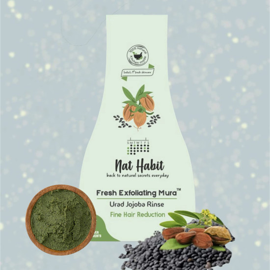 Nat Habit Face Scrub, Urad Jojoba Exfoliating Mura For Fine Facial Hair Reduction And Deep Cleansing, Provide Clean, Clear & Soft Skin (Pack of 2 x 25 gm) Nat Habit Face Scrub, Urad Jojoba Exfoliating Mura For Fine Facial Hair Reduction And Deep Cleansing, Provide Clean, Clear & Soft Skin (Pack of 2 x 25 gm)