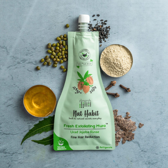 Nat Habit Face Scrub, Urad Jojoba Exfoliating Mura For Fine Facial Hair Reduction And Deep Cleansing, Provide Clean, Clear & Soft Skin (Pack of 2 x 25 gm) Nat Habit Face Scrub, Urad Jojoba Exfoliating Mura For Fine Facial Hair Reduction And Deep Cleansing, Provide Clean, Clear & Soft Skin (Pack of 2 x 25 gm)