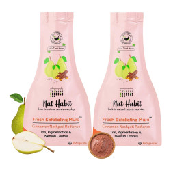 Nat Habit Face Scrub Cinnamon Nashpati Radiance Exfoliating Mura For Tan, Deep Cleansing, Pigmentation & Blemish Control, Chemical Free (Pack of 2 x 25 gm)