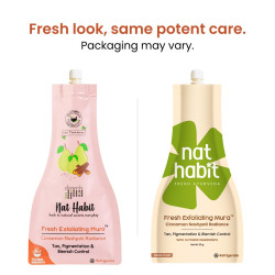 Nat Habit Face Scrub Cinnamon Nashpati Radiance Exfoliating Mura For Tan, Deep Cleansing, Pigmentation & Blemish Control, Chemical Free (Pack of 2 x 25 gm)