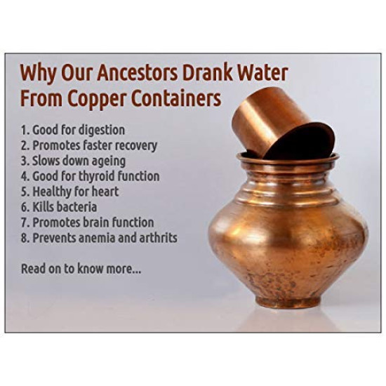 OREAYU Sri Sai Charan Arpan Pooja Copper Lota 400ml