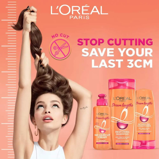 L'Oreal Paris Dream Lengths No Haircut Cream Leave-In Conditioner, 200ml (Italy Product)