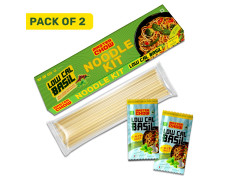 MasterChow Healthy Thai Basil Noodle Kit - Pack of 2 | All-in-One Meal Kit - Basil Sauce with Whole Wheat Noodles | Ready to Cook Easy Meals | All-Natural Ingredients | 10 Mins Noodles