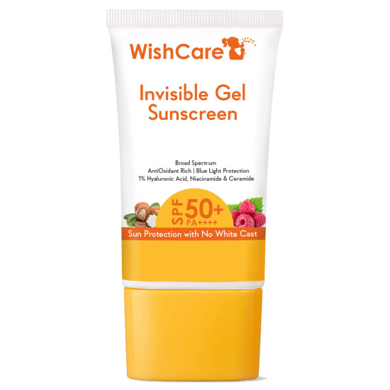 WishCare Invisible Gel Sunscreen SPF 50+ PA++++ For Oily and Dry skin - Light Weight Oil Free Gel Sunscreen with No White Cast 50g WishCare Invisible Gel Sunscreen SPF 50+ PA++++ For Oily and Dry skin - Light Weight Oil Free Gel Sunscreen with No White Cast 50g