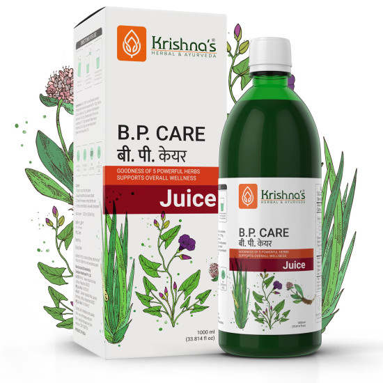 KRISHNA'S HERBAL & AYURVEDA Bp Care Juice -1000 Ml | Ayurvedic Way To Manage Bp & Cholesterol Level With Sarpgandha, Shankhpishi & 3 Natural Herbs