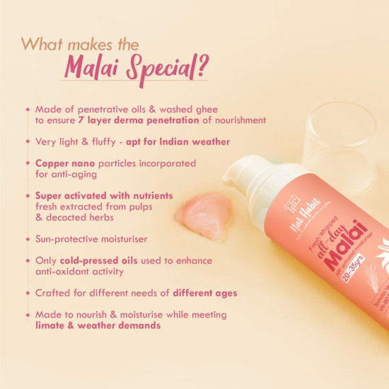 Nat Habit All Day Face Cream, Fresh Whipped Tomato Vetiver Face Malai, Vitamins B, E & C - Youth Anchor For Hot Humid Weather Moisturization & Sun Protection (Ages 20-35 yrs, 30g) Nat Habit All Day Face Cream, Fresh Whipped Tomato Vetiver Face Malai, Vitamins B, E & C - Youth Anchor For Hot Humid Weather Moisturization & Sun Protection (Ages 20-35 yrs, 30g)