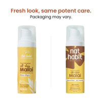 Nat Habit All Day Face Cream Fresh Whipped Flax Carrot Face Malai With Vitamins E, C & Omega+ For Hot Humid Weather Face Moisturization & Sun Protection (Ages 35+) - 30g