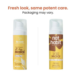 Nat Habit All Day Face Cream Fresh Whipped Flax Carrot Face Malai With Vitamins E, C & Omega+ For Hot Humid Weather Face Moisturization & Sun Protection (Ages 35+) - 30g