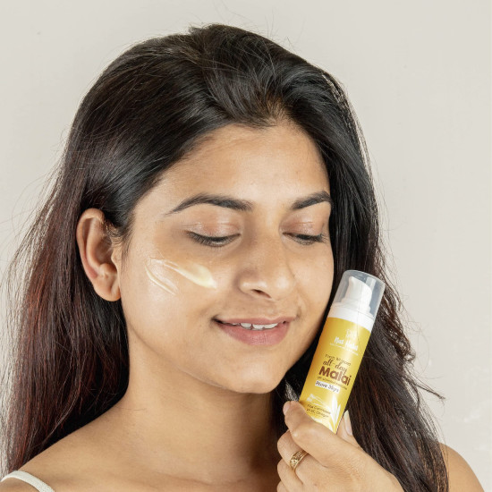 Nat Habit All Day Face Cream Fresh Whipped Flax Carrot Face Malai With Vitamins E, C & Omega+ For Hot Humid Weather Face Moisturization & Sun Protection (Ages 35+) - 30g