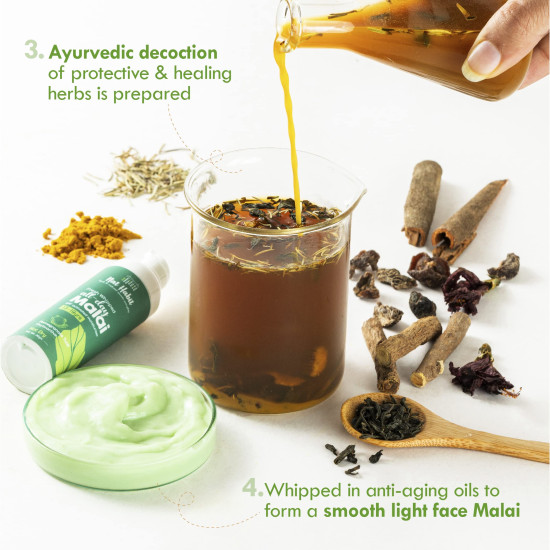 Nat Habit All Day Face Cream, Fresh Whipped Green Apple Face Malai Tulsi PhytoActive - For Hot and Humid Weather, Moisturization & Tan Protection (13 to 19 years, 30g)