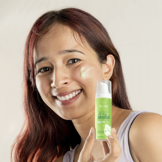Nat Habit All Day Face Cream, Fresh Whipped Green Apple Face Malai Tulsi PhytoActive - For Hot and Humid Weather, Moisturization & Tan Protection (13 to 19 years, 30g)