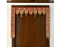 CraftVatika Fabric Handmade Toran Toranam Bandarwal Wall Door Hanging Ornaments for Main Gate Entrance, Home Office Diwali New Year Decorations, Home Decorative Items, 36 Inch, Multicolor