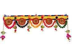 CraftVatika Toran Toranam Hanging Bandarwal for Main Entrance Door Pooja Room Wall Home Decoration Handmade Latest Traditional Design (Type 8), 94 Cm,Multicolour