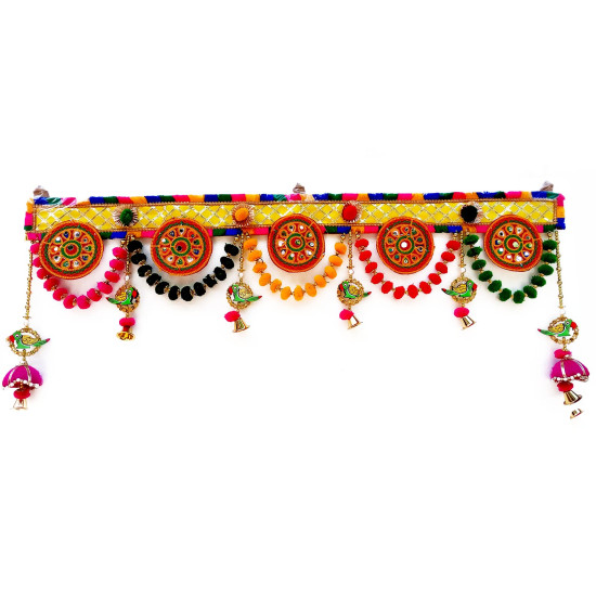 CraftVatika Toran Toranam Hanging Bandarwal for Main Entrance Door Pooja Room Wall Home Decoration Handmade Latest Traditional Design (Type 8), 94 Cm,Multicolour CraftVatika Toran Toranam Hanging Bandarwal for Main Entrance Door Pooja Room Wall Home Decoration Handmade Latest Traditional Design (Type 8), 94 Cm,Multicolour