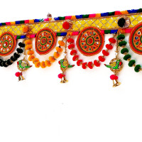 CraftVatika Toran Toranam Hanging Bandarwal for Main Entrance Door Pooja Room Wall Home Decoration Handmade Latest Traditional Design (Type 8), 94 Cm,Multicolour CraftVatika Toran Toranam Hanging Bandarwal for Main Entrance Door Pooja Room Wall Home Decoration Handmade Latest Traditional Design (Type 8), 94 Cm,Multicolour