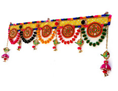 CraftVatika Toran Toranam Hanging Bandarwal for Main Entrance Door Pooja Room Wall Home Decoration Handmade Latest Traditional Design (Type 8), 94 Cm,Multicolour