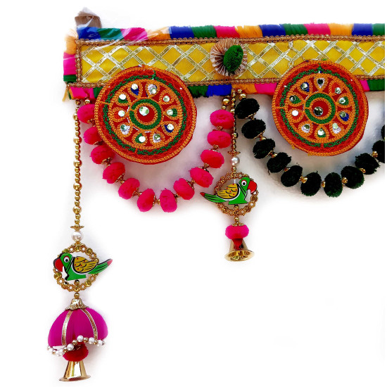 CraftVatika Toran Toranam Hanging Bandarwal for Main Entrance Door Pooja Room Wall Home Decoration Handmade Latest Traditional Design (Type 8), 94 Cm,Multicolour CraftVatika Toran Toranam Hanging Bandarwal for Main Entrance Door Pooja Room Wall Home Decoration Handmade Latest Traditional Design (Type 8), 94 Cm,Multicolour