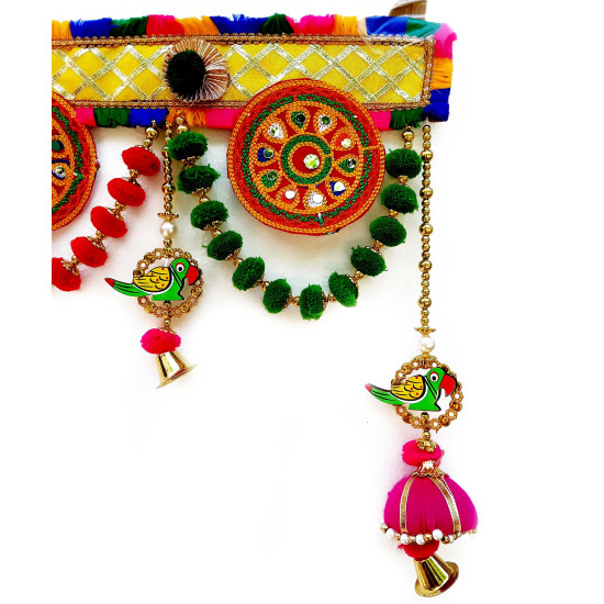 CraftVatika Toran Toranam Hanging Bandarwal for Main Entrance Door Pooja Room Wall Home Decoration Handmade Latest Traditional Design (Type 8), 94 Cm,Multicolour CraftVatika Toran Toranam Hanging Bandarwal for Main Entrance Door Pooja Room Wall Home Decoration Handmade Latest Traditional Design (Type 8), 94 Cm,Multicolour