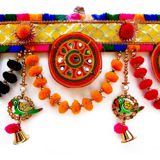 CraftVatika Toran Toranam Hanging Bandarwal for Main Entrance Door Pooja Room Wall Home Decoration Handmade Latest Traditional Design (Type 8), 94 Cm,Multicolour CraftVatika Toran Toranam Hanging Bandarwal for Main Entrance Door Pooja Room Wall Home Decoration Handmade Latest Traditional Design (Type 8), 94 Cm,Multicolour