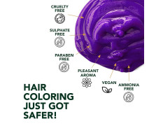Paradyes Semi-permanent Electric Purple DIY Conditioner Based Hair Colour infused with Aloe-vera, Bhringaraj, Brahmi, Almonds & Amla 120 gm