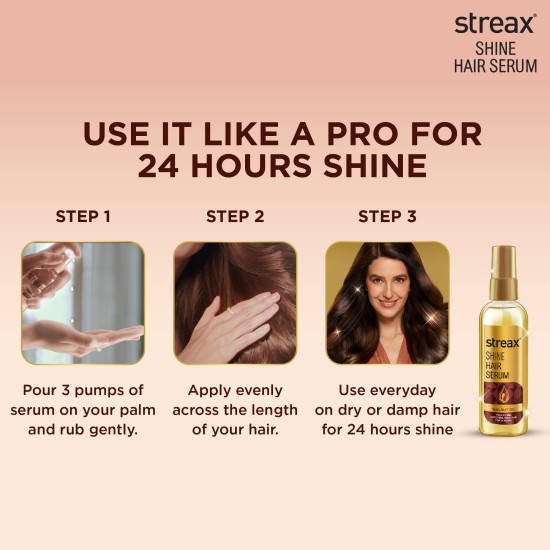 Streax Hair Serum 200ml, Hair serum for Dry & Frizzy Hair, for Women & Men, for Curly Hair, Wavy Hair, Straight Hair, Silk & Shine Vitalised with Walnut Oil Streax Hair Serum 200ml, Hair serum for Dry & Frizzy Hair, for Women & Men, for Curly Hair, Wavy Hair, Straight Hair, Silk & Shine Vitalised with Walnut Oil