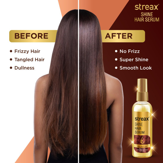 Streax Hair Serum 200ml, Hair serum for Dry & Frizzy Hair, for Women & Men, for Curly Hair, Wavy Hair, Straight Hair, Silk & Shine Vitalised with Walnut Oil Streax Hair Serum 200ml, Hair serum for Dry & Frizzy Hair, for Women & Men, for Curly Hair, Wavy Hair, Straight Hair, Silk & Shine Vitalised with Walnut Oil