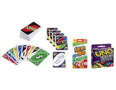 Mattel Uno Flip Side+Uno Playing Card Game+Skip-Bo Card Game-(Set of 3Toys)