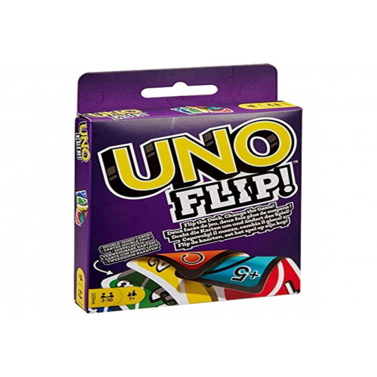 Mattel Uno Flip Side+Uno Playing Card Game+Skip-Bo Card Game-(Set of 3Toys)