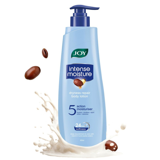 Joy Intense Moisture Body Lotion 400ml | With Shea Butter, Jojoba & Vitamin E | For Normal to Dry Skin | Dryness Repair & 24 Hour Softness | Non Sticky & Non Greasy