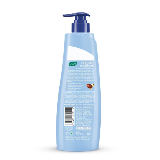 Joy Intense Moisture Body Lotion 400ml | With Shea Butter, Jojoba & Vitamin E | For Normal to Dry Skin | Dryness Repair & 24 Hour Softness | Non Sticky & Non Greasy