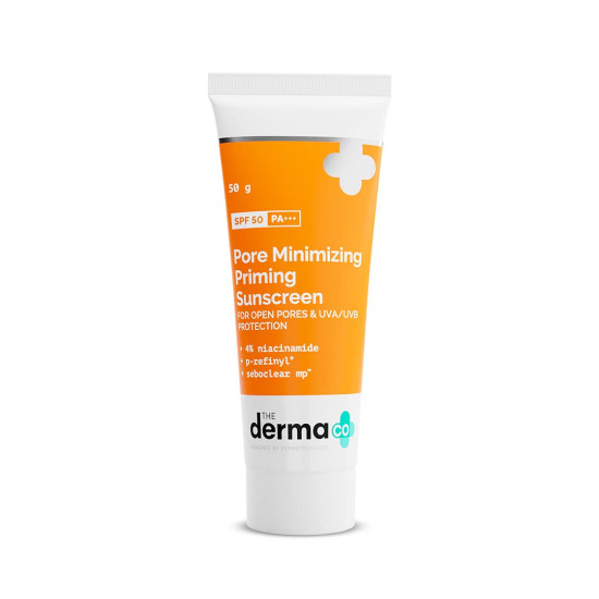 The Derma Co Pore Minimizing Priming Sunscreen With Spf 50 & Pa+++ For Open Pores & Uva/Uvb Protection - 50G All Skin Type