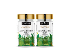 Kapiva Ashwagandha Gold Capsules, 183rd day harvested Potent Nagori Ashwagandha With Gold, Shilajit | Helps in Stress Management, Improve Energy and Stamina | For Men & Women (60 Capsules) - Pack of 2